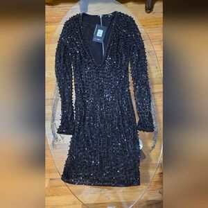 Elegant Black Sequin Dress